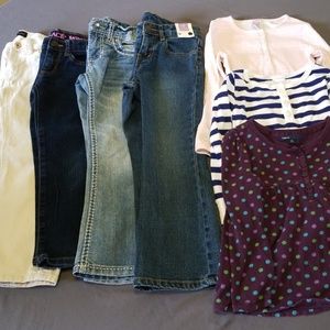 5/5T little girls bundle if Jean's and LS shirts